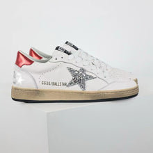 Load image into Gallery viewer, Golden Goose Ball-Star Glitter Silver Star Red Heel Tab