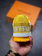 Load image into Gallery viewer, LV Trainers Velcro Strap Monogram Denim Yellow
