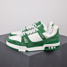 Load image into Gallery viewer, LV Trainers Monogram Denim Green