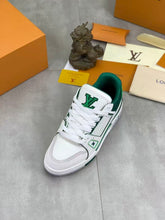 Load image into Gallery viewer, LV Trainers Green | White