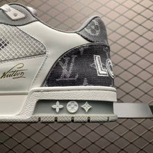 Load image into Gallery viewer, LV Trainers Velcro Denim Grey