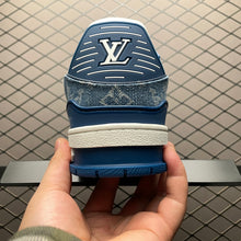 Load image into Gallery viewer, LV Trainers Monogram Denim Blue