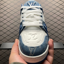 Load image into Gallery viewer, LV Trainers Monogram Denim Blue