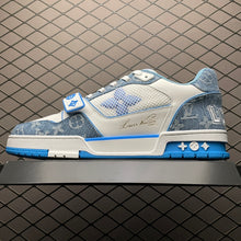 Load image into Gallery viewer, LV Trainers Velcro Strap Monogram Denim Blue