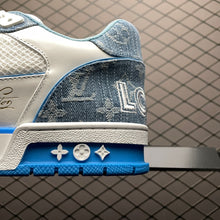 Load image into Gallery viewer, LV Trainers Velcro Strap Monogram Denim Blue