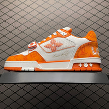 Load image into Gallery viewer, LV Trainers Velcro Strap Monogram Denim Orange
