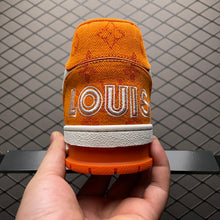 Load image into Gallery viewer, LV Trainers Velcro Strap Monogram Denim Orange