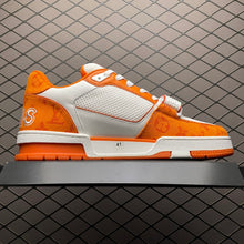 Load image into Gallery viewer, LV Trainers Velcro Strap Monogram Denim Orange