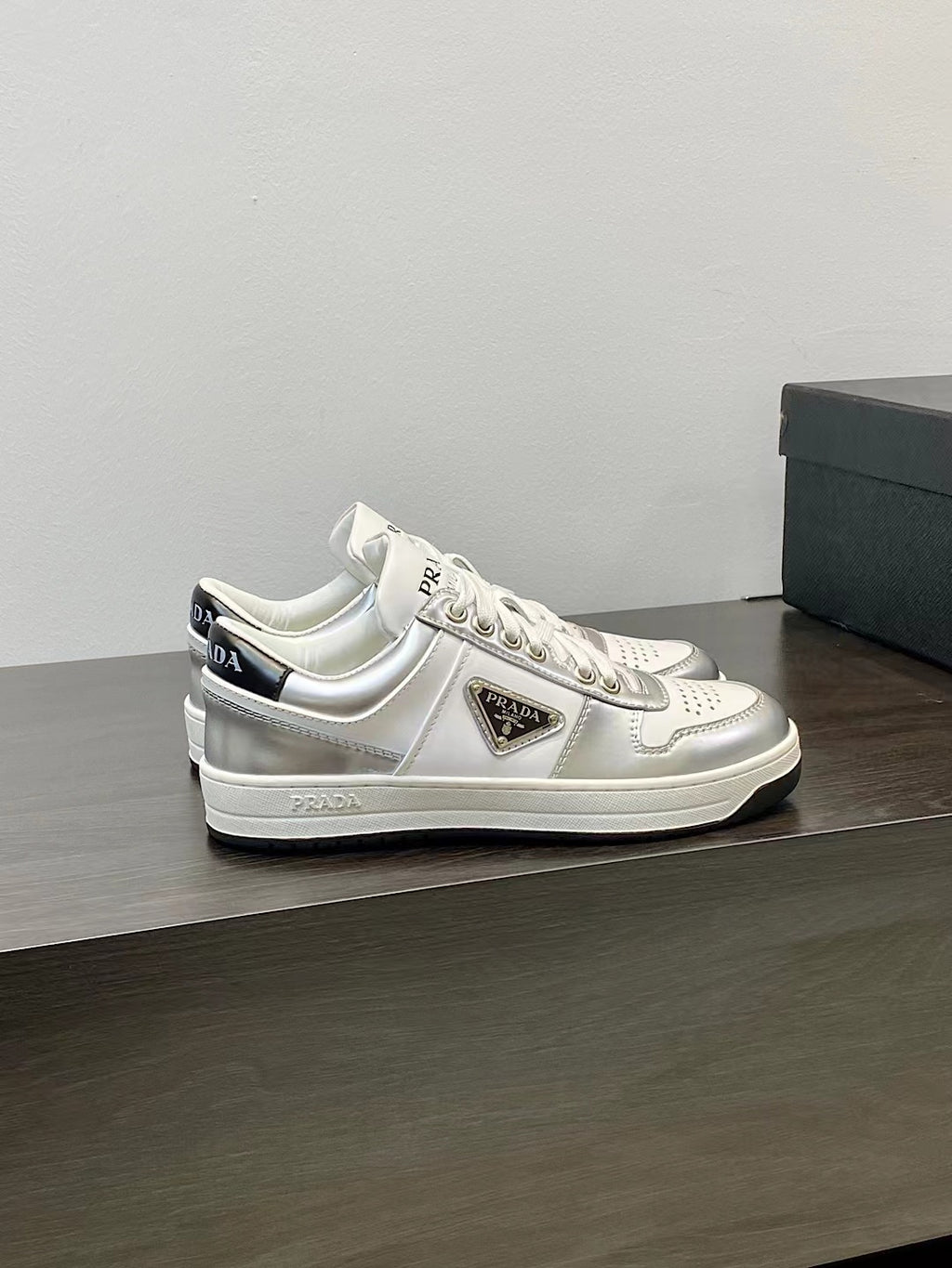 Prada Downtown Metallic Silver