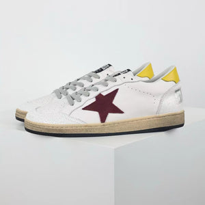 Golden Goose Ball-Star Red Star Yellow Heel Tab