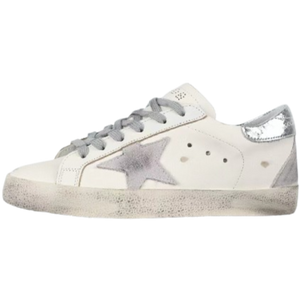 Golden Goose Super-Star Suede Star Silver Heel Tab