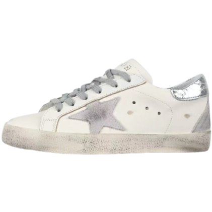 Golden Goose Super-Star Suede Star Silver Heel Tab