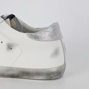 Golden Goose Ball-Star Silver Star Silver Heel Tab Silver Base