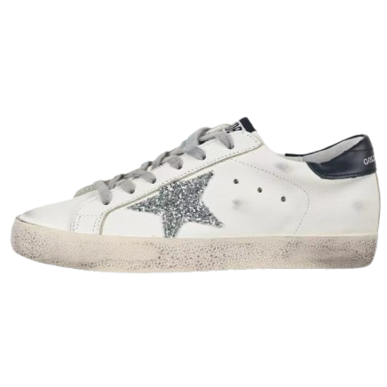 Golden Goose Super-Star Glitter Star Black Heel Tab