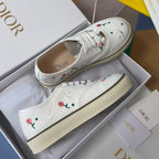 Saltwind Sneaker Doves & Roses Motif on White Cotton