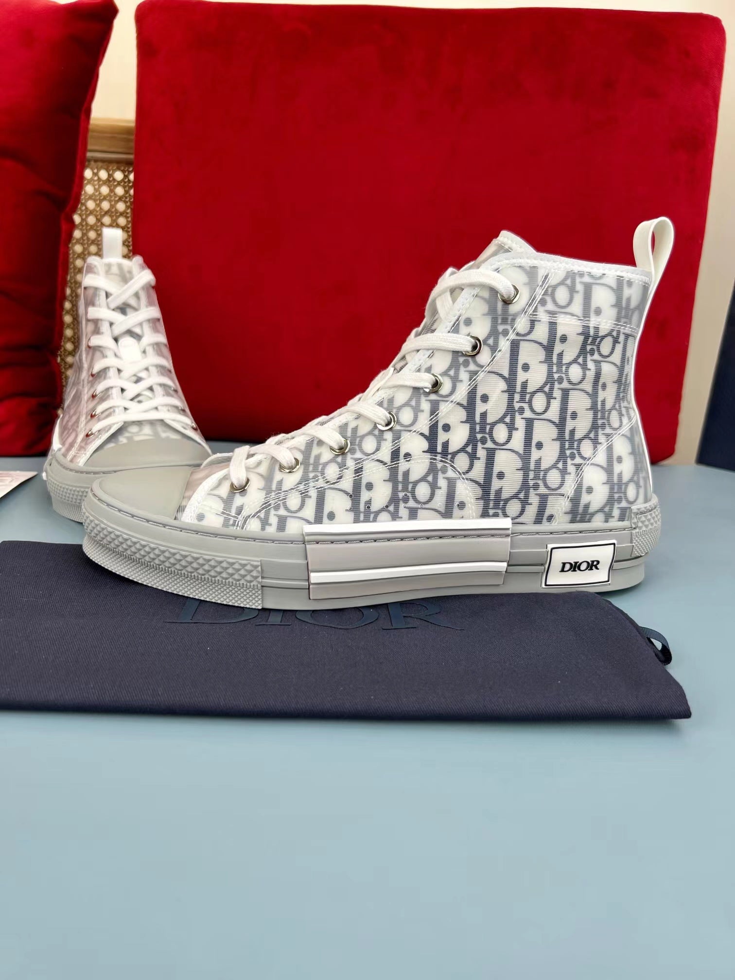 B23 High Logo Oblique Blue Monogram