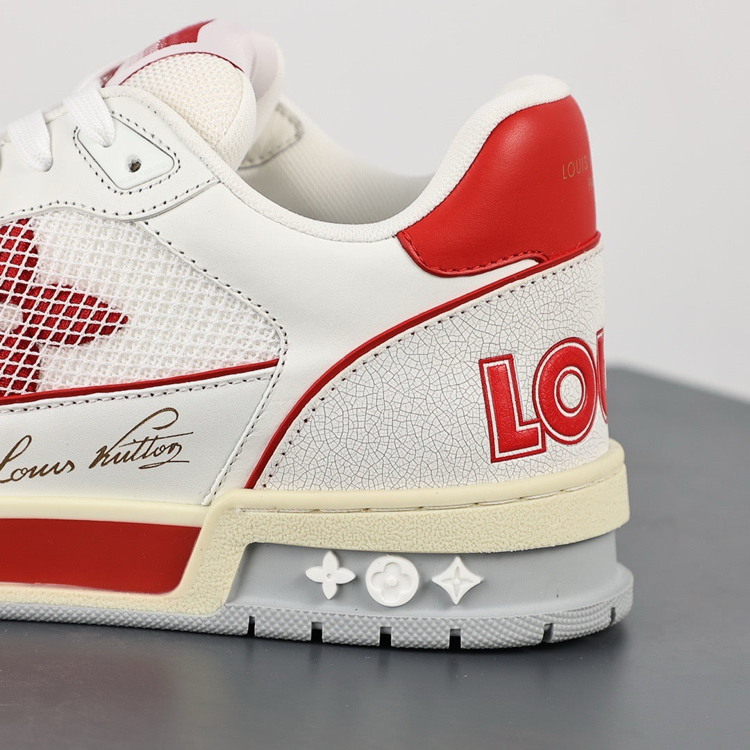 LV Trainers Velcro Strap Mesh Red