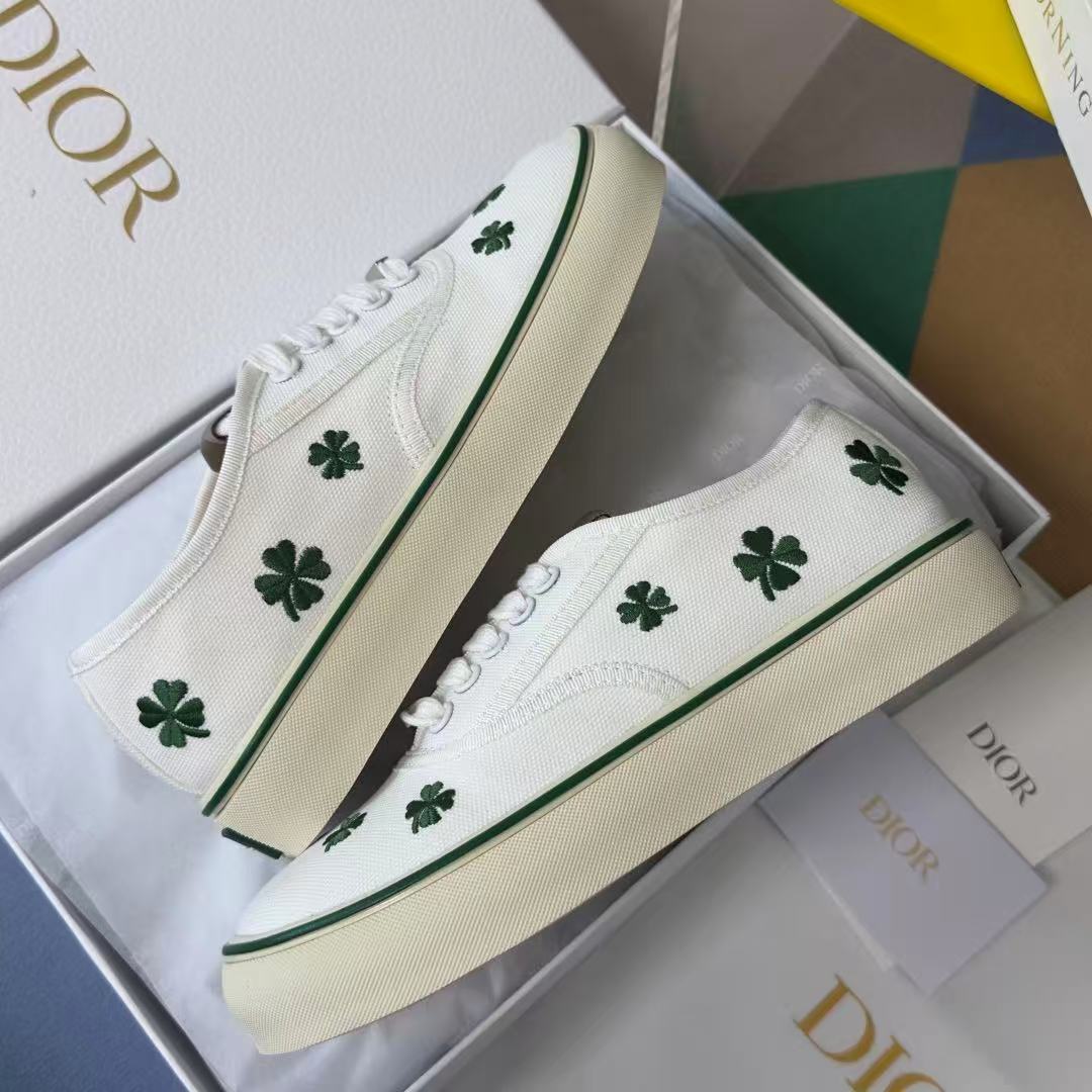 Saltwind Sneaker Clover on White Cotton