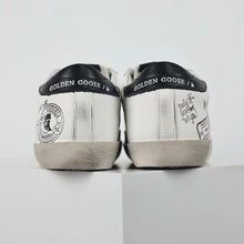 Load image into Gallery viewer, Golden Goose Super-Star Graffiti Suede Silver Star Black Heel Tab
