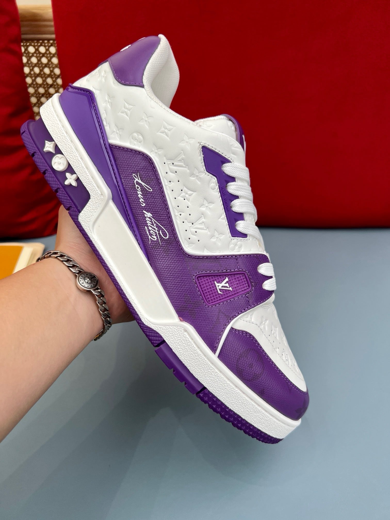 LV Trainers #54 Monogram Denim Purple – THE MINTED PROJECT