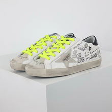 Load image into Gallery viewer, Golden Goose Super-Star Graffiti Suede Silver Star Black Heel Tab
