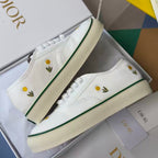 Saltwind Sneaker Daisy Motif on White Cotton