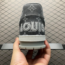 Load image into Gallery viewer, LV Trainers Velcro Denim Grey
