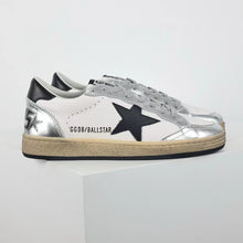 Load image into Gallery viewer, Golden Goose Ball-Star Leather Star Black Heel Tab Silver
