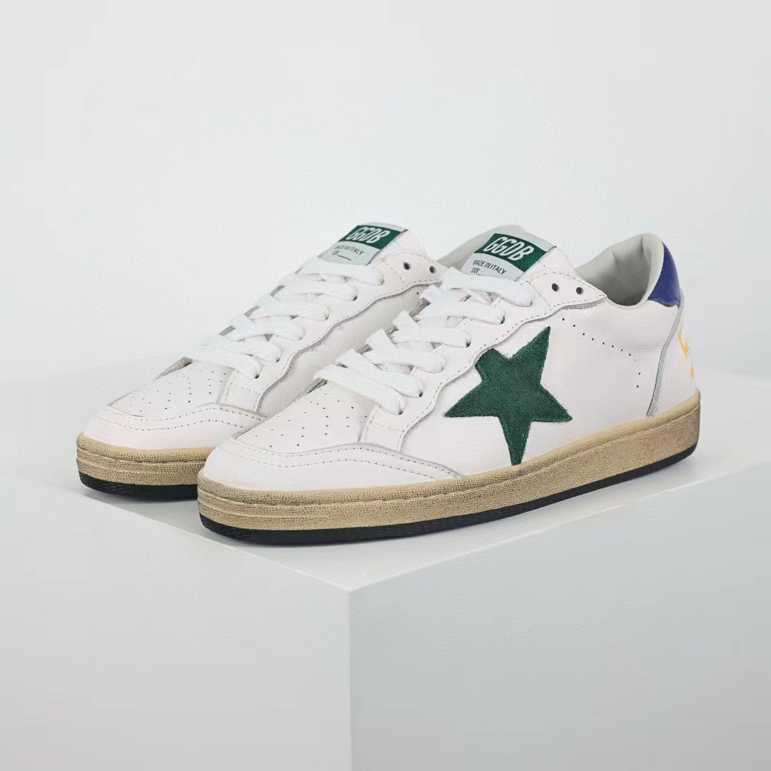 Golden Goose Ball-Star Green Star Blue Heel Tab