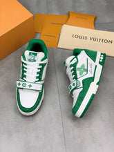 Load image into Gallery viewer, LV Trainers Velcro Strap Monogram Denim Green

