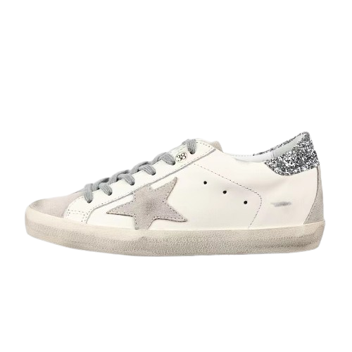 Golden Goose Super-Star Suede Star Glitter Heel Tab