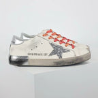Golden Goose Ball-Star Glitter Star Silver Heel Tab