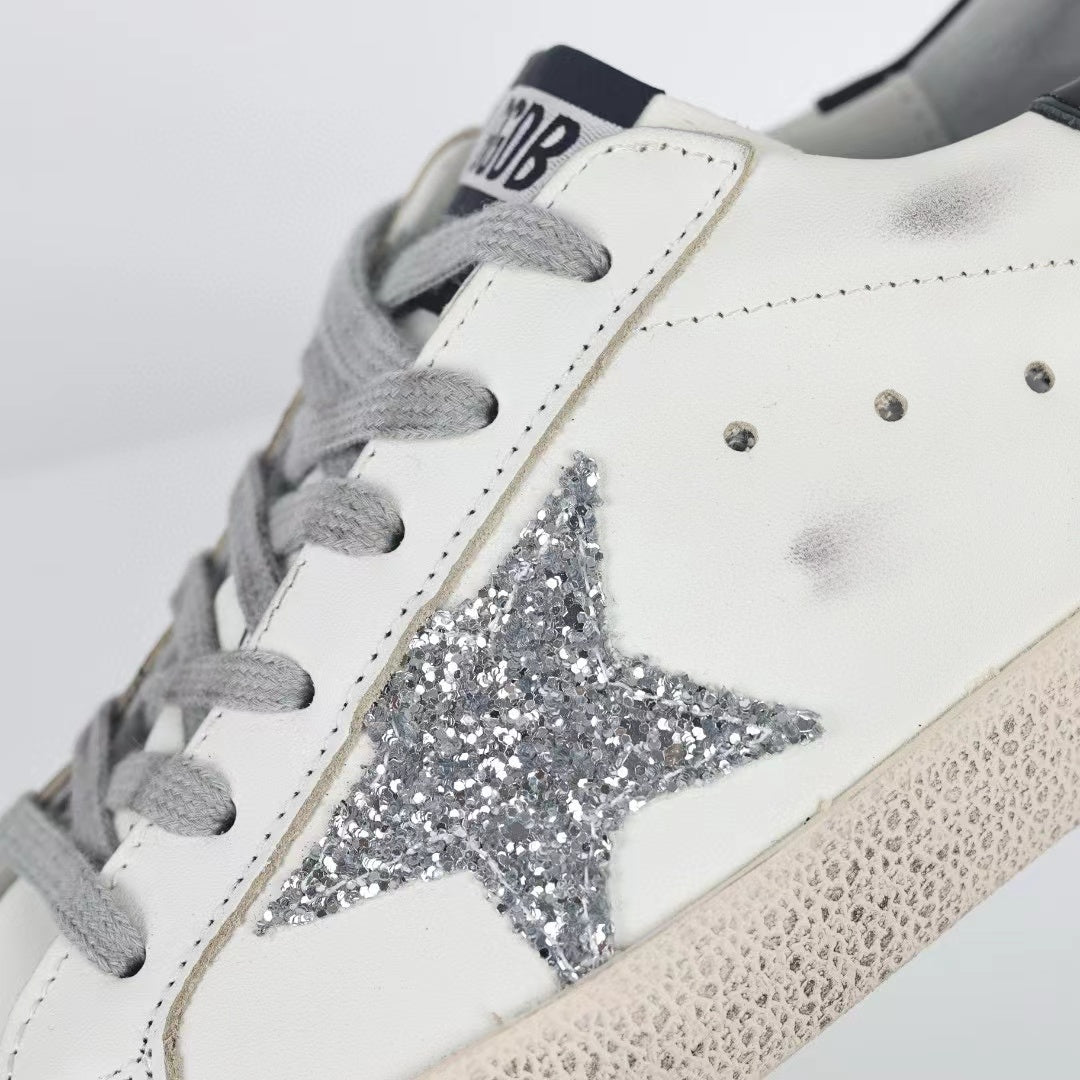 Golden Goose Super-Star Glitter Star Black Heel Tab