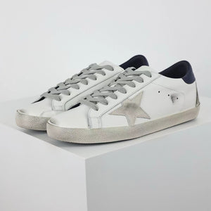 Golden Goose Ball-Star Suede Star Blue Heel Tab