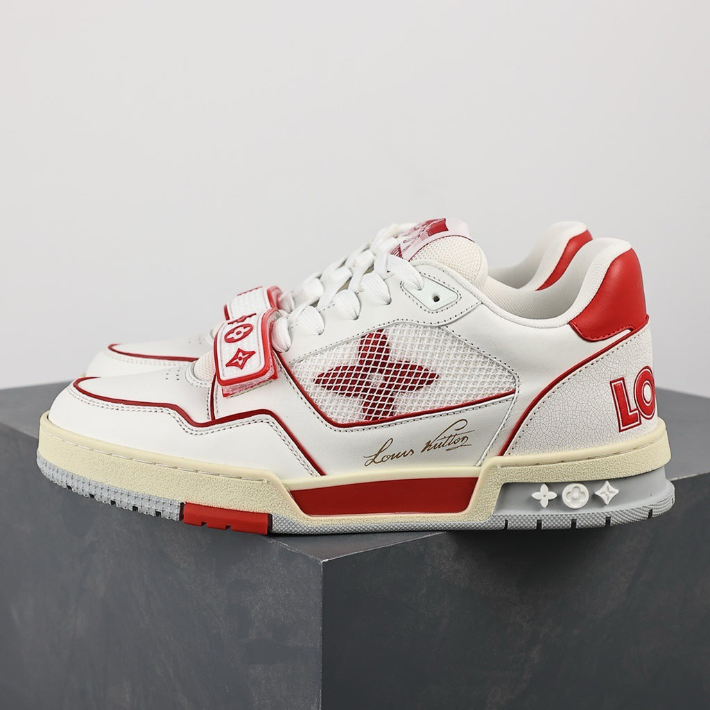 LV Trainers Velcro Strap Mesh Red