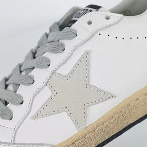 Golden Goose Ball-Star Suede Star Silver Heel Tab