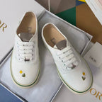 Saltwind Sneaker Daisy Motif on White Cotton