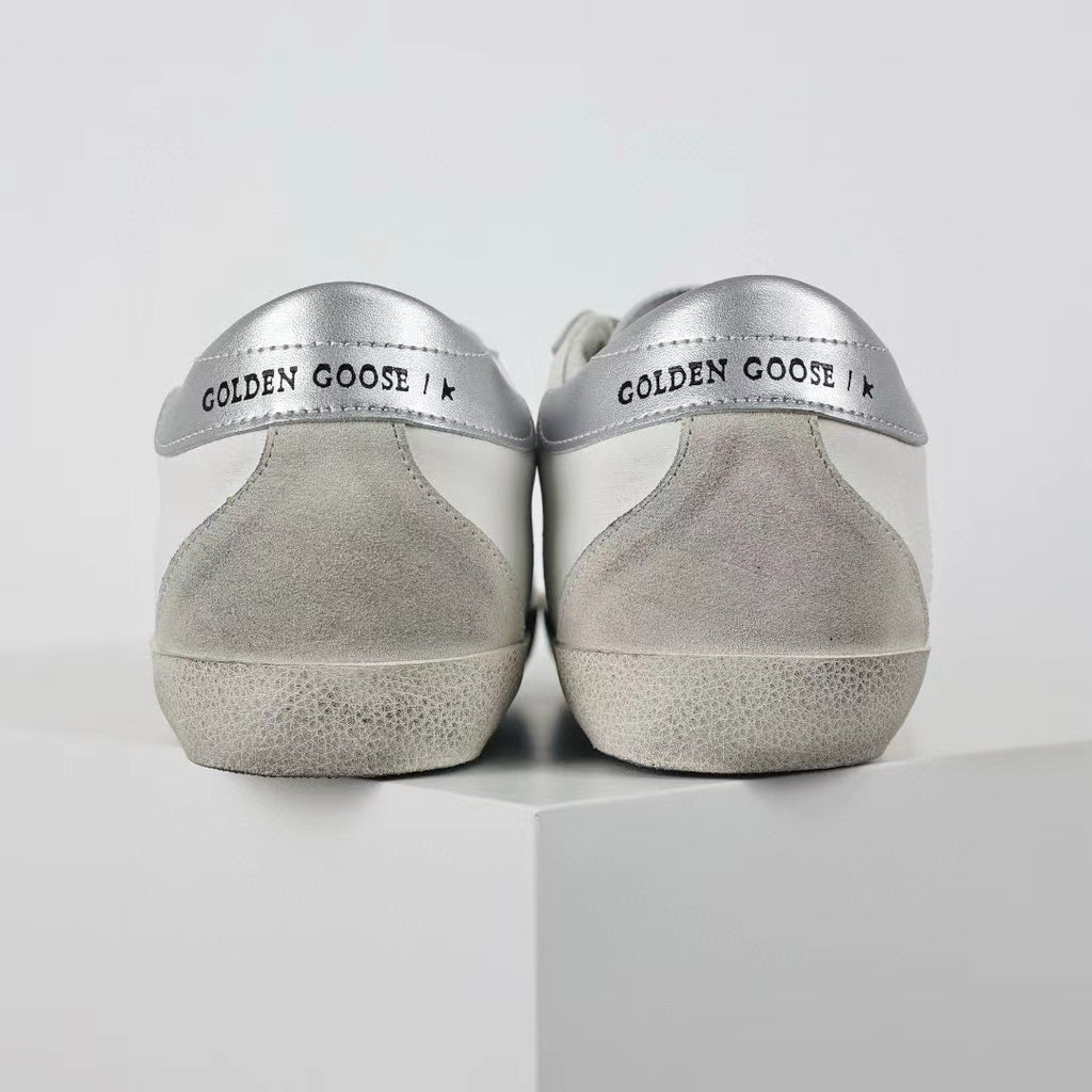 Golden Goose Super-Star Suede Star Silver Heel Tab