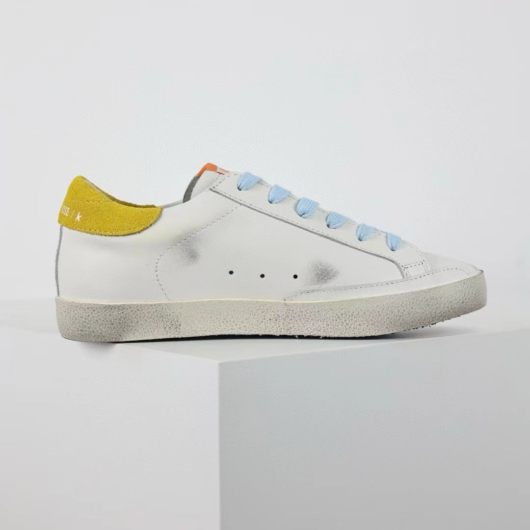 Golden Goose Super-Star Glitter Purple Star Yellow Heel Tab