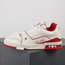 Load image into Gallery viewer, LV Trainers #54 Signature White Red

