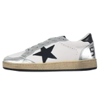 Golden Goose Ball-Star Leather Star Black Heel Tab Silver