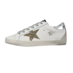 Golden Goose Super-Star Glitter Gold Star Silver Heel Tab