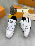 LV Trainers Denim Noir | White