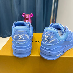 LV Trainers Blue Embossed Monogram