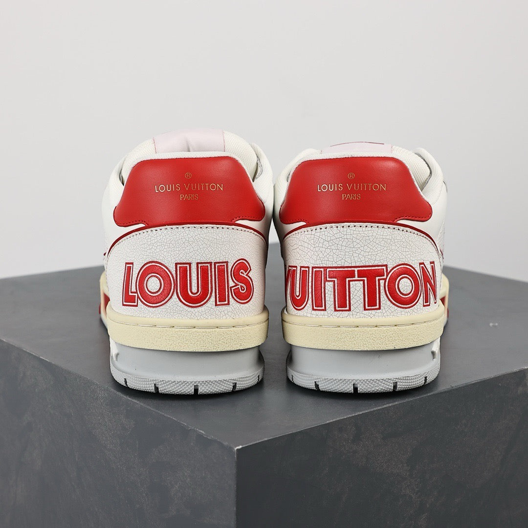 LV Trainers Velcro Strap Mesh Red