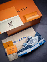 Load image into Gallery viewer, LV Trainers Velcro Strap Monogram Denim Blue
