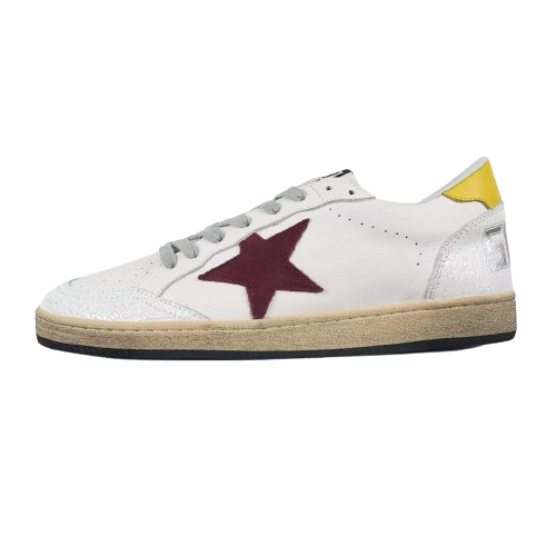 Golden Goose Ball-Star Red Star Yellow Heel Tab