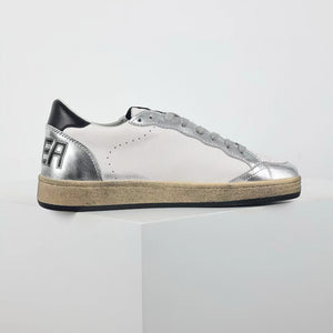 Golden Goose Ball-Star Leather Star Black Heel Tab Silver