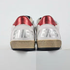 Golden Goose Ball-Star Glitter Silver Star Red Heel Tab