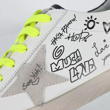 Load image into Gallery viewer, Golden Goose Super-Star Graffiti Suede Silver Star Black Heel Tab
